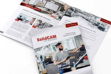 SolidCAM for Operators brochure highlighting CAM software tools for operators at the cnc machine